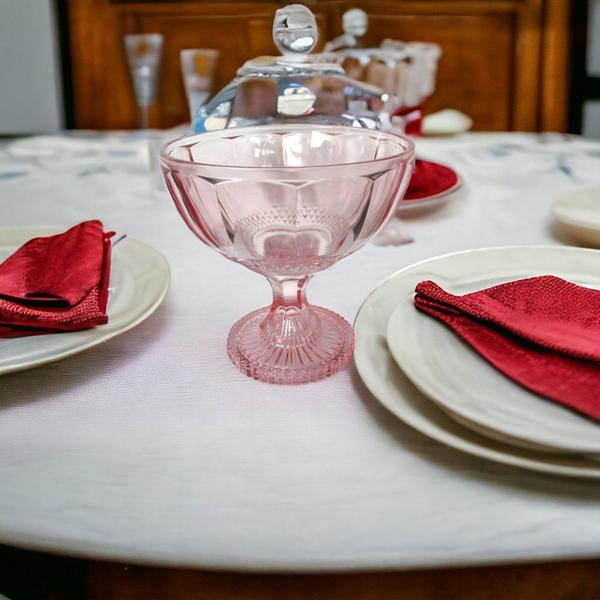 Imagem de Centro de Mesa Splendor com Péem Cristal Rosa - 21,5cm - Elegância Clássica: Centro de Mesa de Prestígio