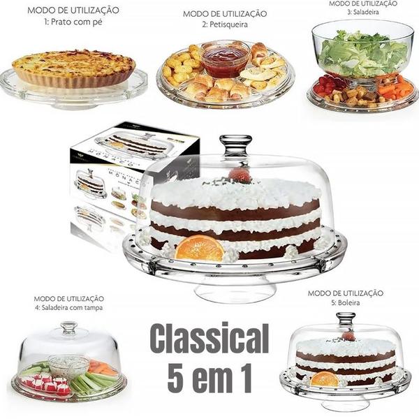 Imagem de Centro Mesa 5 em 1 Boleira Petisqueira Saladeira Molheira e Fruteira Classical PRATP-049 - Hauskraft