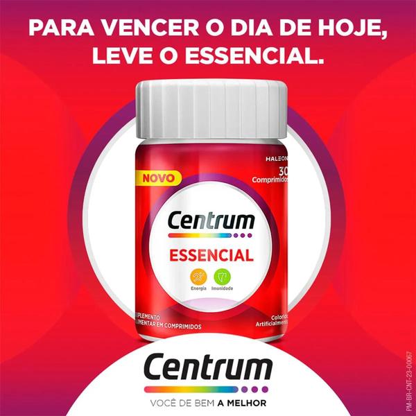 Imagem de Centrum Essencial Multivitamínico Adulto com 8 nutrientes essenciais, 30 cápsulas