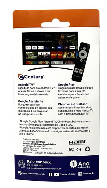 Imagem de Century Smart Tv Stick androidtv - CT-ATV01