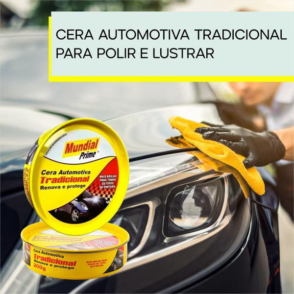 Imagem de Cera automotiva tradicional 200g - Mundial Prime Kit C/ 2