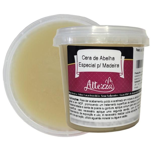 Cera de Abelha Para Madeira Lustra e Brilha Atóxica e Incolor Polimento de Móveis Vintage Demolição e Mogno 350g Embalagem Econômica - Altezza Imagem de Cera de Abelha Para Madeira Lustra e Brilha Atóxica e Incolor Polimento de Móveis Vintage Demolição e Mogno 350g Embalagem Econômica