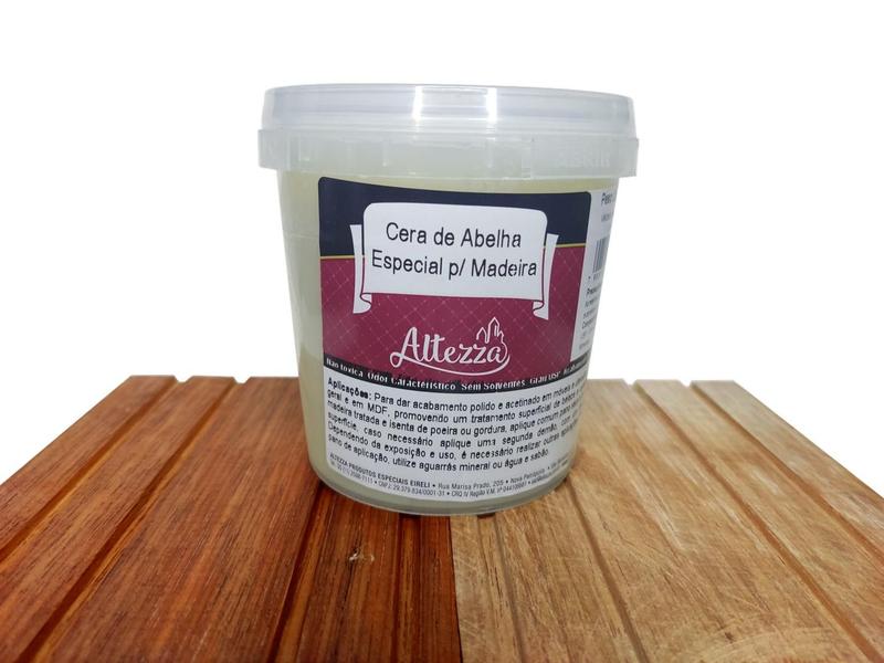 Cera de Abelha Para Madeira Lustra e Brilha Atóxica e Incolor Polimento de Móveis Vintage Demolição e Mogno 350g Embalagem Econômica - Altezza Imagem de Cera de Abelha Para Madeira Lustra e Brilha Atóxica e Incolor Polimento de Móveis Vintage Demolição e Mogno 350g Embalagem Econômica