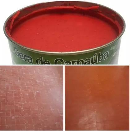 Imagem de   Cera De Carnaúba com Abelha cor vermelho Em Pasta madeiras, moveis, cimento queimado, ceramicas