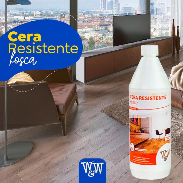 Imagem de Cera Fosca Resistente Para Pisos De madeira 1L Restaura Piso W&W