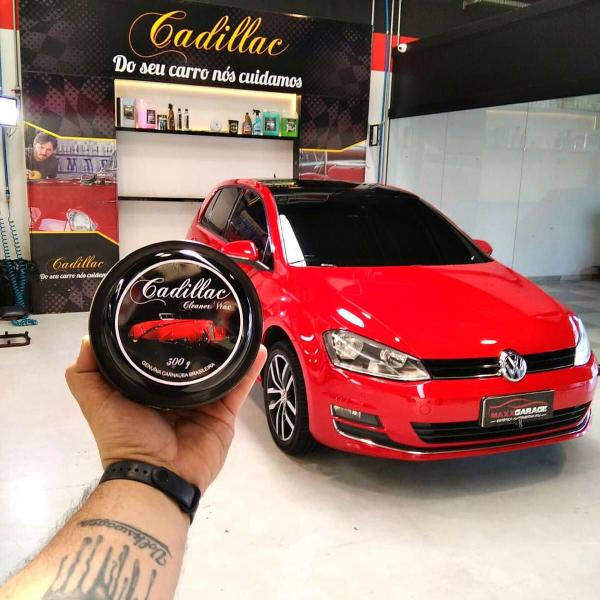 Imagem de Cera Limpadora Muito Brilho Carro Moto Caminhão Cleaner Wax Cadillac + Pano Toalha de Microfibra 40x40