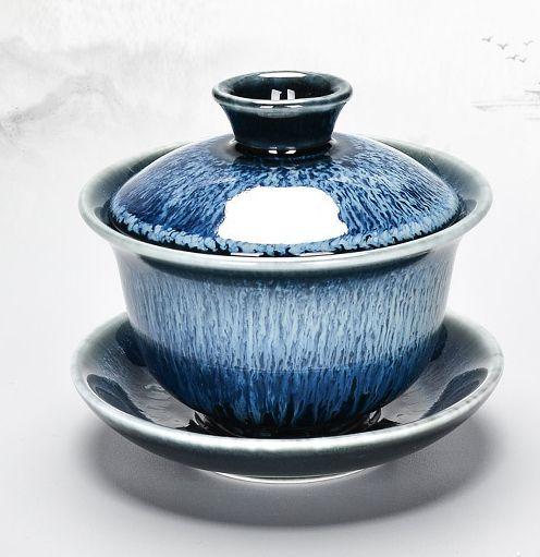 Imagem de Cerâmica Gaiwan Travel Kung Fu Tea Set Gaiwan Tea Cup Puer Kettle Cerevo Bule de Cerâmica com Molho Chinês Tigela de Chá Set Teaware Bules