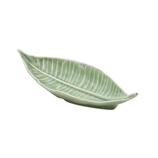 Imagem de Ceramica Objeto de Decoração Folha Sour Cherry Leaf Verde