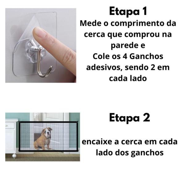 Imagem de Cerca para Cães e Gatos Tela de Proteção para Portas Removível Premium Pet