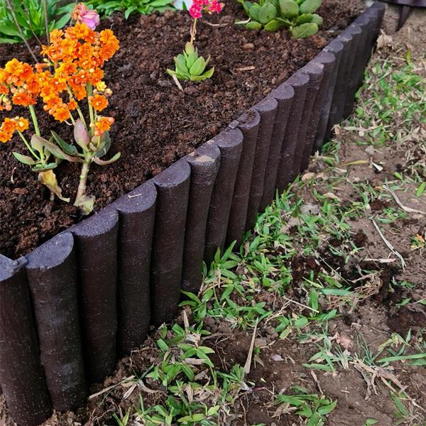 Imagem de Cerca para jardim decorativa kit com 1 m rústica plástico reciclado