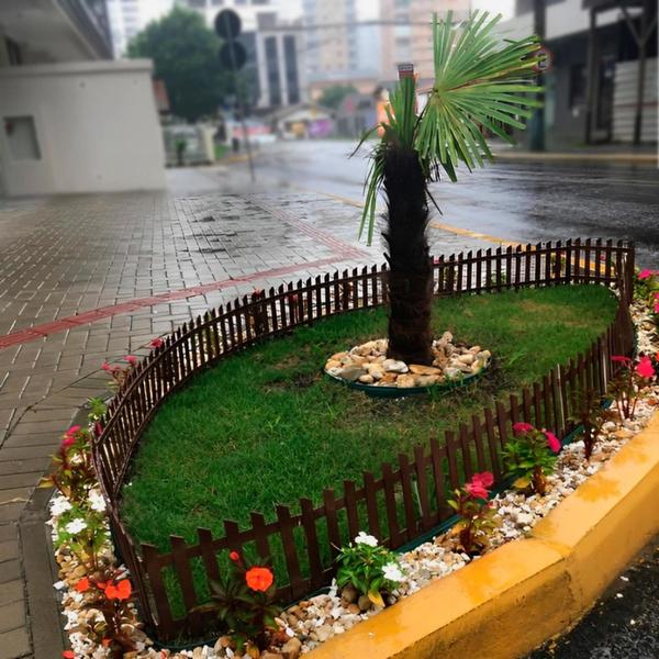 Imagem de Cerca para jardim decorativa kit com 10 metros plástico reciclado