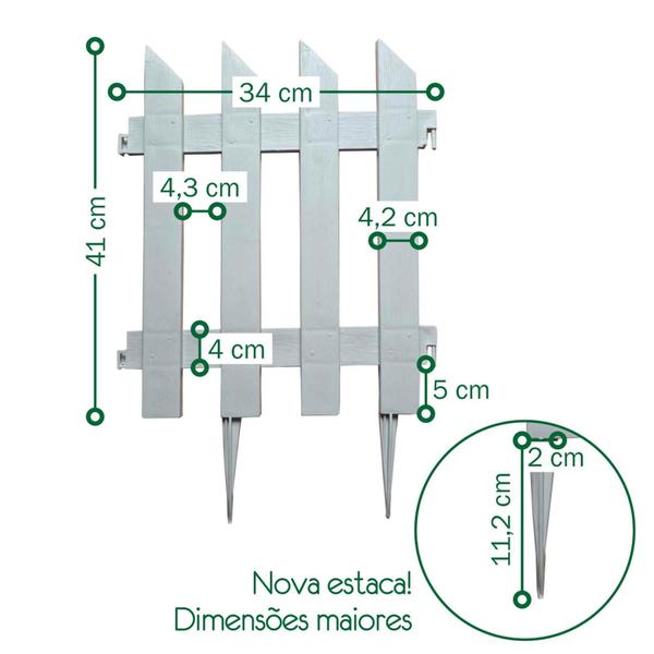 Imagem de Cerca para jardim decorativa kit com 10 metros plástico reciclado