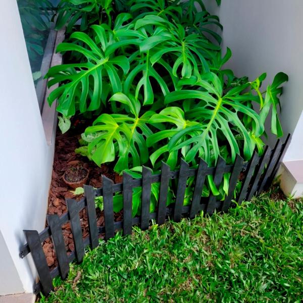 Imagem de Cerca para jardim decorativa kit com 5 metros plástico reciclado