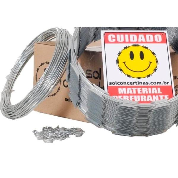 Imagem de Cerca Perimetral Kit Sol Galvanizada 30Cm X 10M