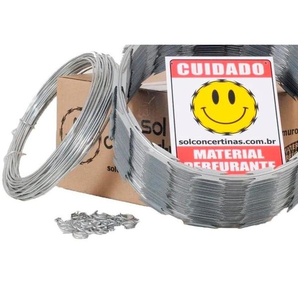 Imagem de Cerca Perimetral Kit Sol Galvanizada 30Cm X 10M