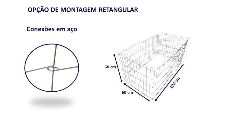 Imagem de Cercadinho Pet Para Cachorros Porquinho da Índia Coelhos - Montado móvel 120 x 60 cm