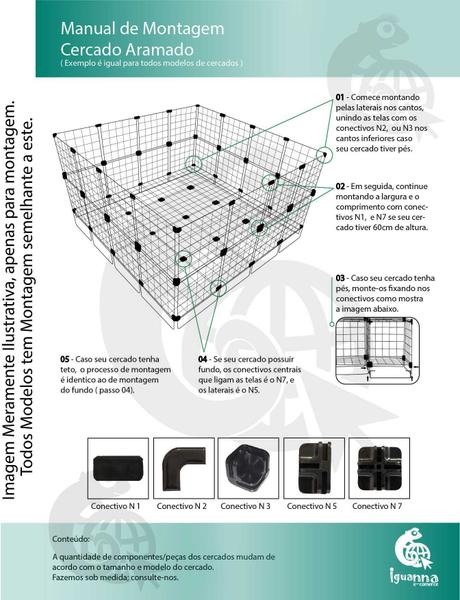 Cercado Aramado Porquinho Da ÍNdia Com Soft 30x60 Cm Branco - IGUANNA Imagem de Cercado Aramado Porquinho Da ÍNdia Com Soft 30x60 Cm Branco