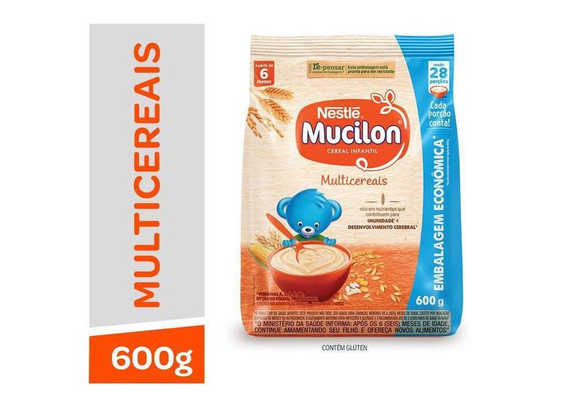Cereais Infantil Nestlé Mucilon Multicereais Em Pacote 600 G - Nestle Imagem de Cereais Infantil Nestlé Mucilon Multicereais Em Pacote 600 G