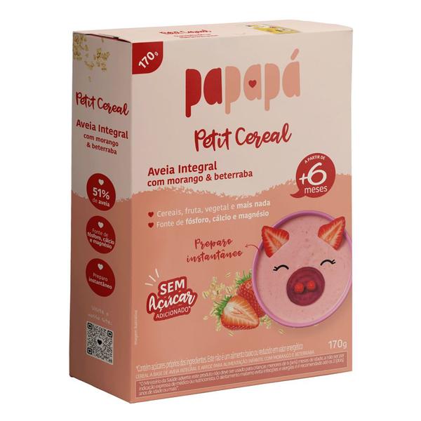 Imagem de Cereal Infantil Papapá Petit Cereal Aveia Integral com Morango e Beterraba 6+ Meses 170g