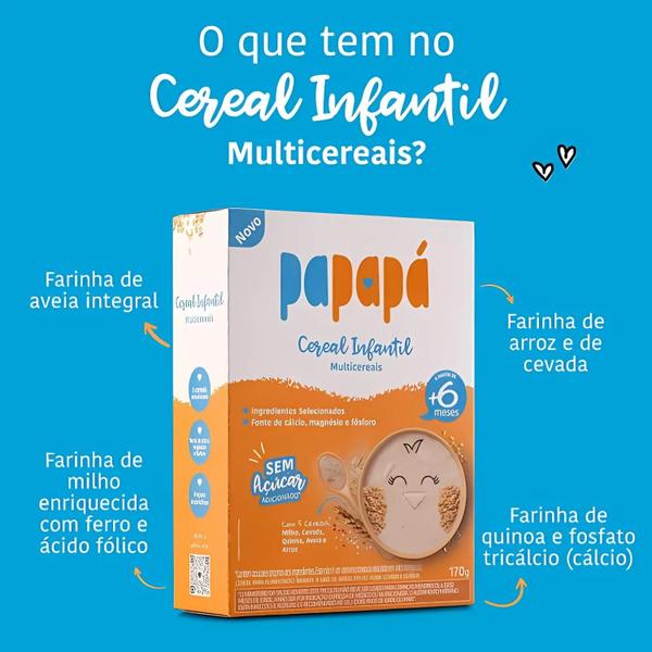 Imagem de Cereal Infantil Sem Açúcar Multicereais - Papapá 170g