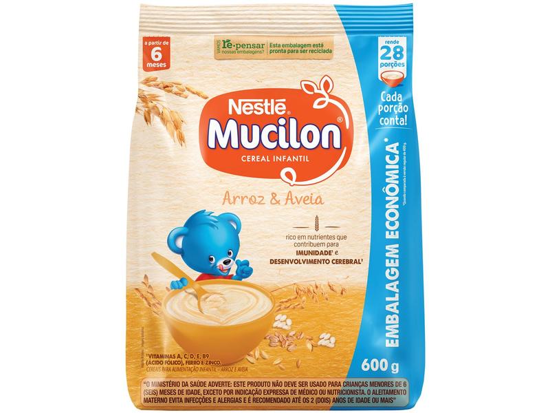 Cereal Matinal Infantil Arroz e Aveia Mucilon - 600g Imagem de Cereal Matinal Infantil Arroz e Aveia Mucilon