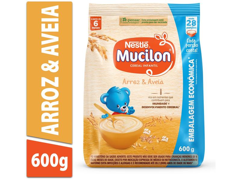 Cereal Matinal Infantil Arroz e Aveia Mucilon - 600g Imagem de Cereal Matinal Infantil Arroz e Aveia Mucilon