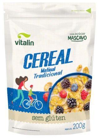 Cereal Matinal Tradicional Sem Glúten Com Açúcar Mascavo Vitalin 200 g Imagem de Cereal Matinal Tradicional Sem Glúten Com Açúcar Mascavo Vitalin 200 g
