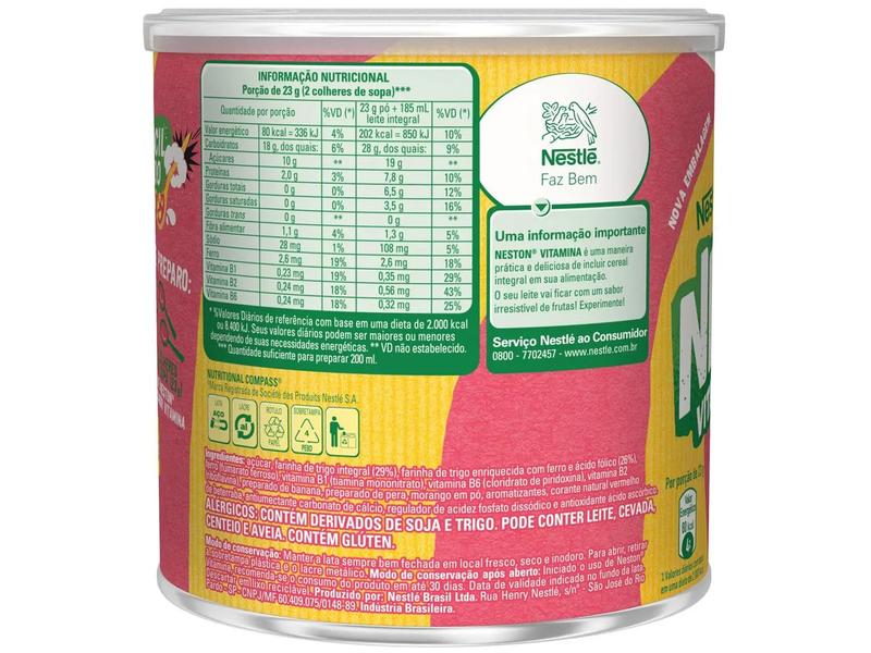 Cereal Matinal Vitamina de Pera Morango e Banana - Neston Vitamina 400g 3 Unidades Imagem de Cereal Matinal Vitamina de Pera Morango e Banana