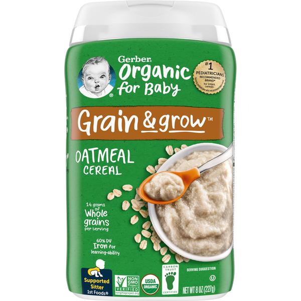 Imagem de Cereal Orgânico Gerber 1st Foods Aveia para Bebês - 227ml (6 Unidades)