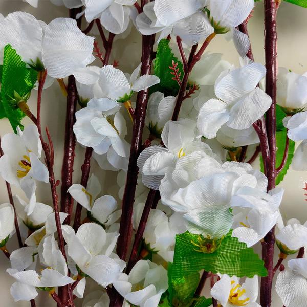 Imagem de Cerejeira Artificial Curva Sakura Branca Grande Vaso Decoração