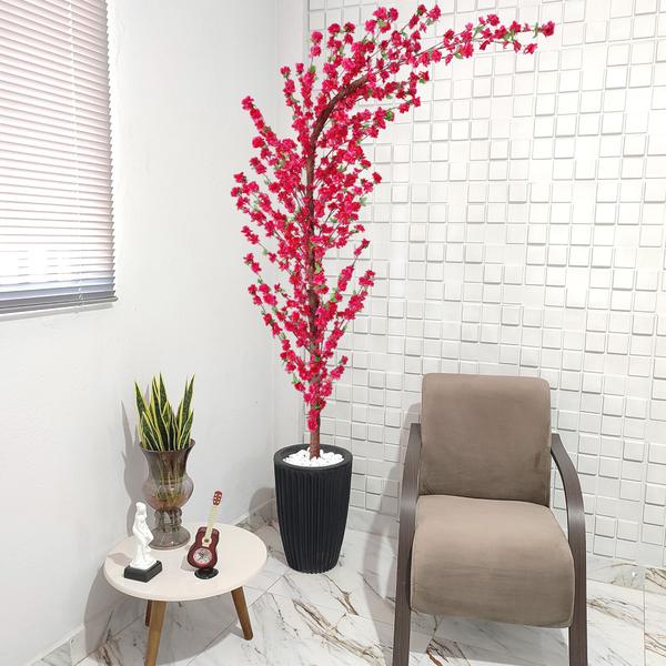 Imagem de Cerejeira Artificial Curva Sakura Pink Grande Vaso Decoração