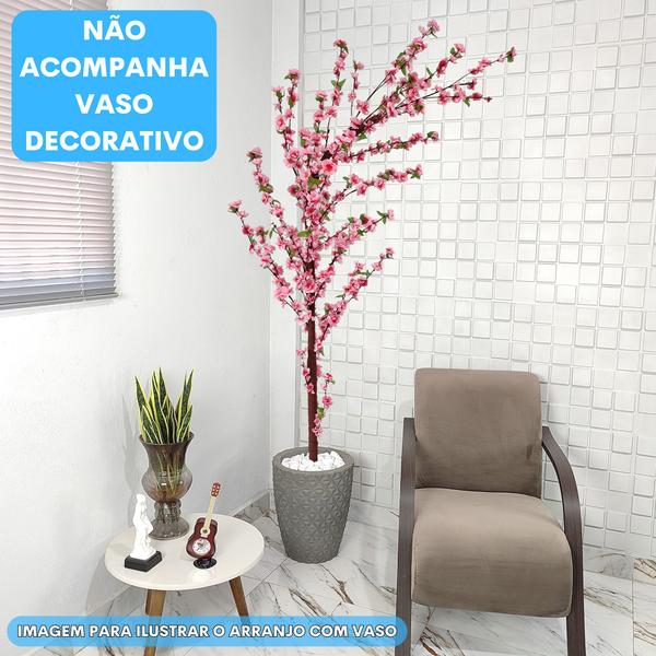 Cerejeira Curvada Cores Árvore Artificial Sem Vaso - Flor de Mentirinha Imagem de Cerejeira Curvada Cores Árvore Artificial Sem Vaso