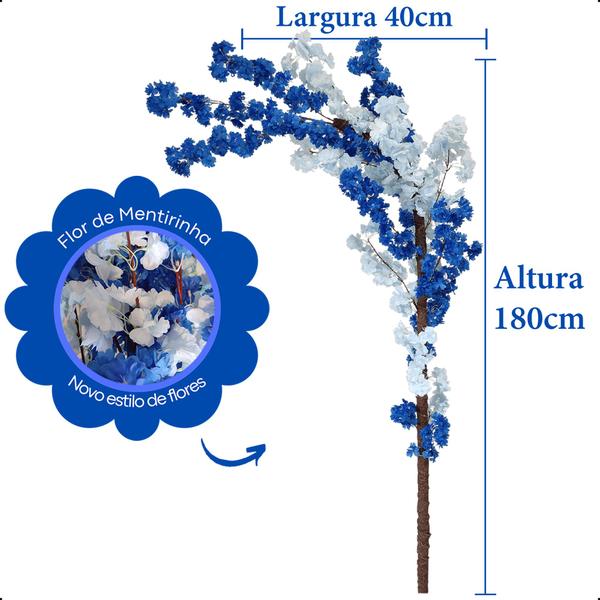 Cerejeira Curvada Japonesa Cores Árvore Artificial Sem Vaso Decoração - Flor de Mentirinha Imagem de Cerejeira Curvada Japonesa Cores Árvore Artificial Sem Vaso Decoração