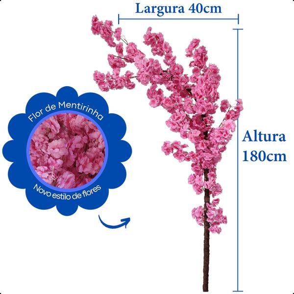 Imagem de Cerejeira Curvada Japonesa Cores Árvore Artificial Sem Vaso Decoração