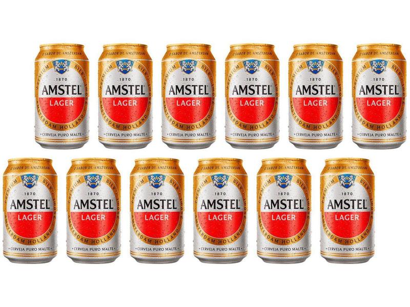 Imagem de Cerveja Amstel Puro Malte Pilsen - 12 Unidades Lata 350ml