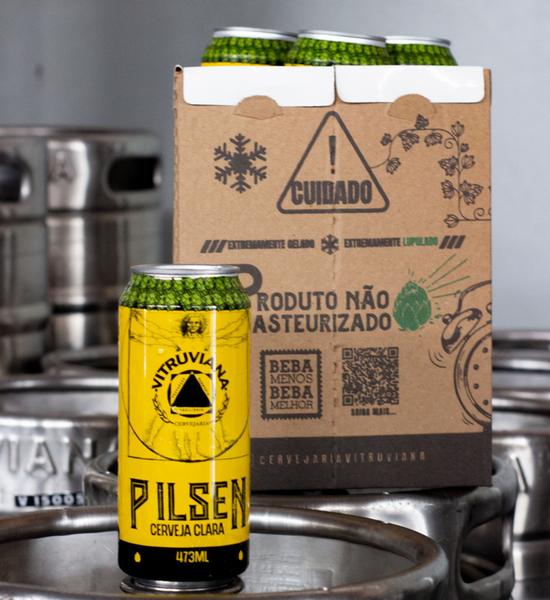 Imagem de Cerveja Artesanal Vitruviana Pilsen Não Pasteurizado - 1 a 10 Unid