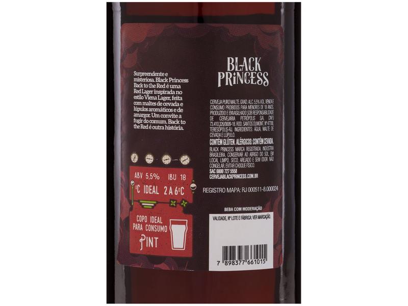 Imagem de Cerveja Black Princess Back to the Red Puro Malte 6 Unidades Garrafa 600ml