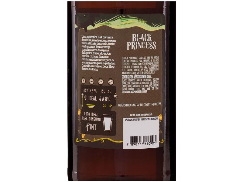 Imagem de Cerveja Black Princess Let’s Hop Ipa 6 Unidades Garrafa 600ml