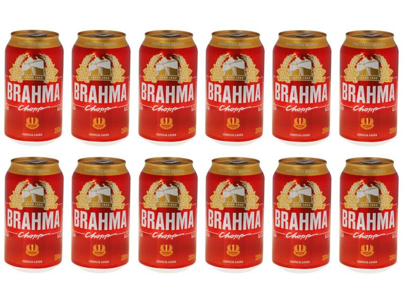 Imagem de Cerveja Brahma Chopp Lager Pilsen 12 Unidades - Lata 350ml