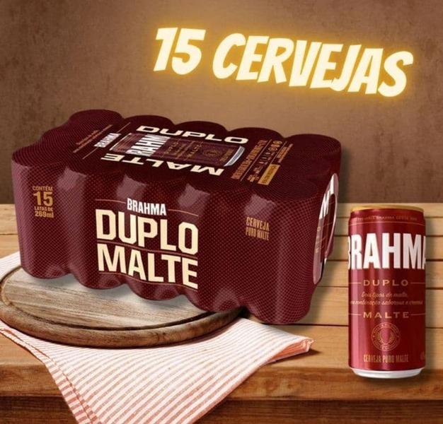 Imagem de Cerveja Brahma Duplo Malte Lager 15 Unidades - Lata 269ml