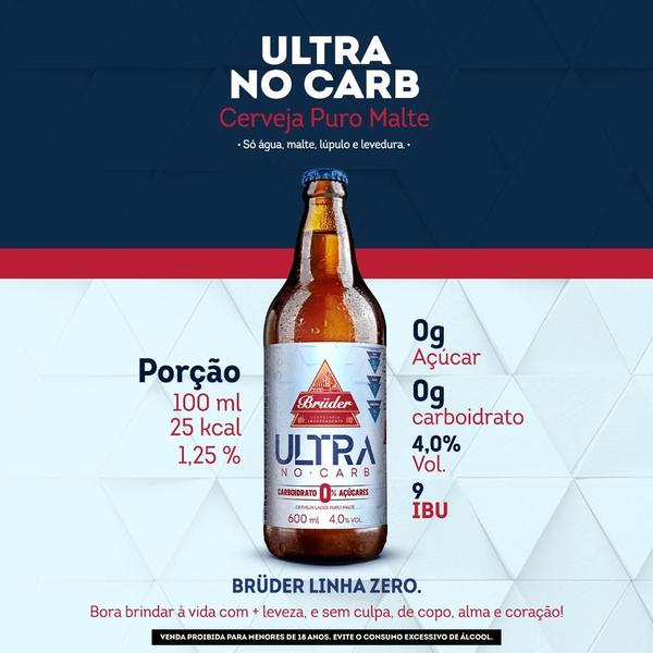 Imagem de Cerveja Bruder Ultra Zero Carboidrato 600ml - Cx 15 Un