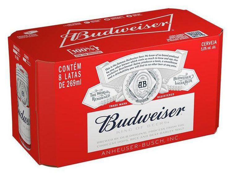 Cerveja Budweiser American Lager 8 Unidades Lata 269ml Cerveja Budweiser American Lager 8 Unidades Lata 269ml