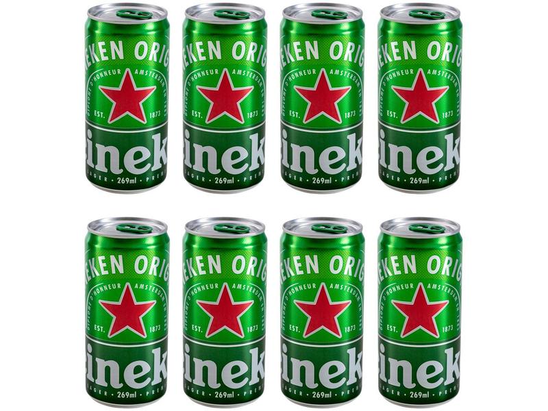 Cerveja Heineken Lata 269ml Pack com 8 Unidades - Cerveja