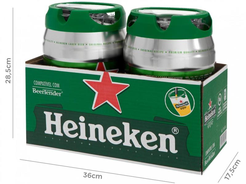 Imagem de Cerveja Heineken não Retornável Pilsen Barril 5L  - 2 Unidades