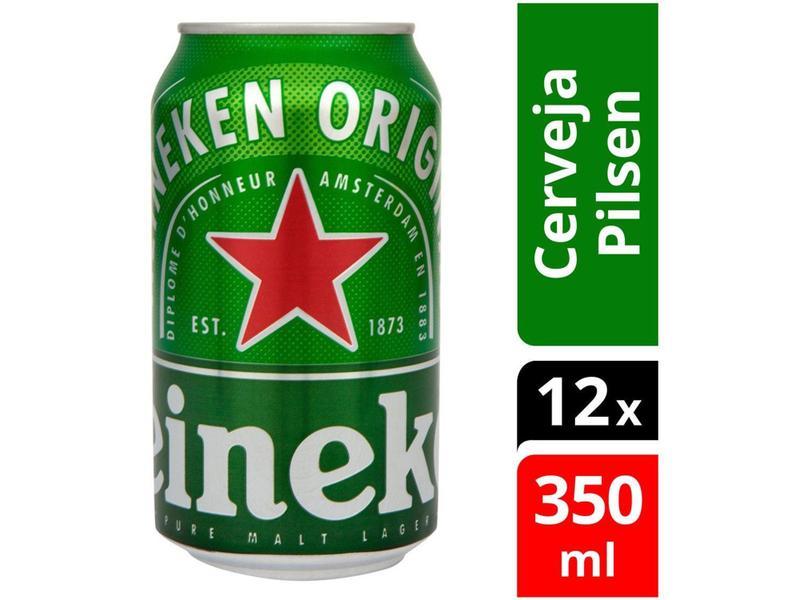 Imagem de Cerveja Heineken Premium Puro Malte Pilsen Lager - 12 Unidades Lata 350ml