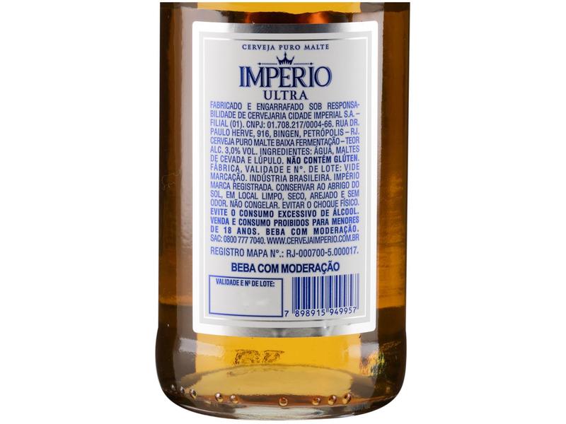 Imagem de Cerveja Imperio Premium Ultra Puro Malte Long Neck 275ml