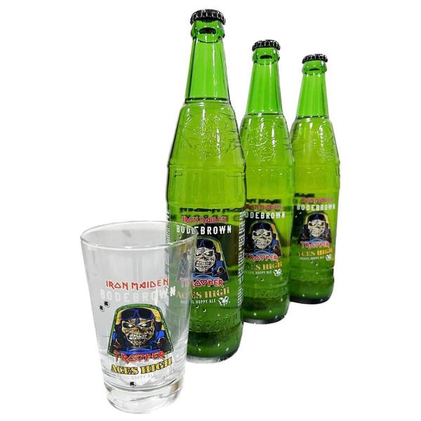 Cerveja Iron Maiden Kit 3 Aces High + Copo Eddie 350Ml - Iron Maiden Aces High Bodebrown Imagem de Cerveja Iron Maiden Kit 3 Aces High + Copo Eddie 350Ml