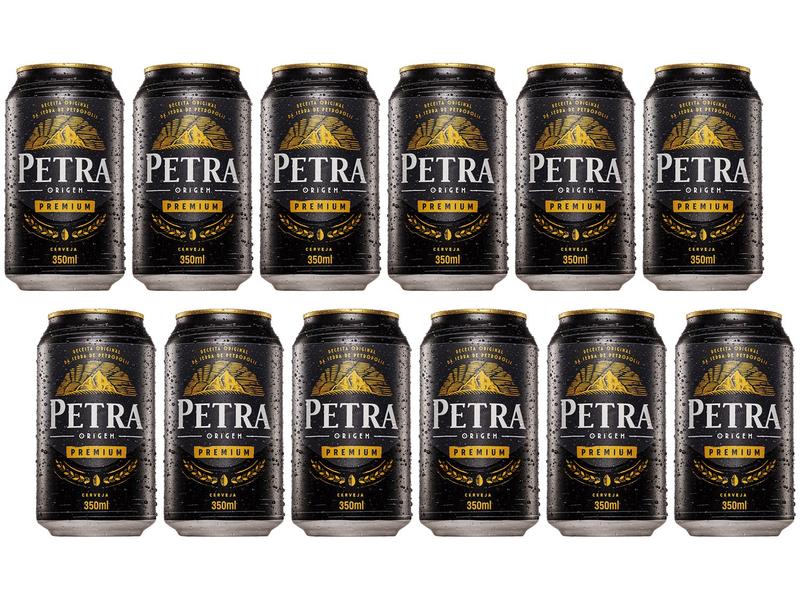 Imagem de Cerveja Petra Escura Premium 12 Unidades Lata 350ml