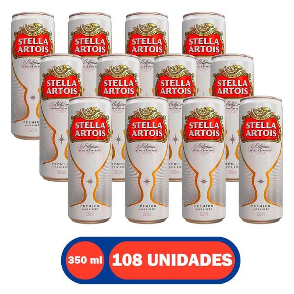 Imagem de Cerveja Puro Malte 350ml Lata 108 Unidades Stella Artois