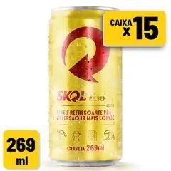 Imagem de Cerveja Skol Pilsen Lata 269ml Caixa c/ 15 un 1x15 Unidades  269ml LATA